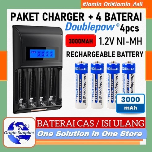 Charger Baterai Isi Ulang  Baterai AA 3000mAh Rechargeable Garansi
