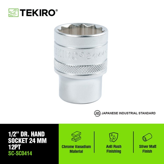 Mata kunci shock ukuran 24 mm TEKIRO 1/2" 12 pt