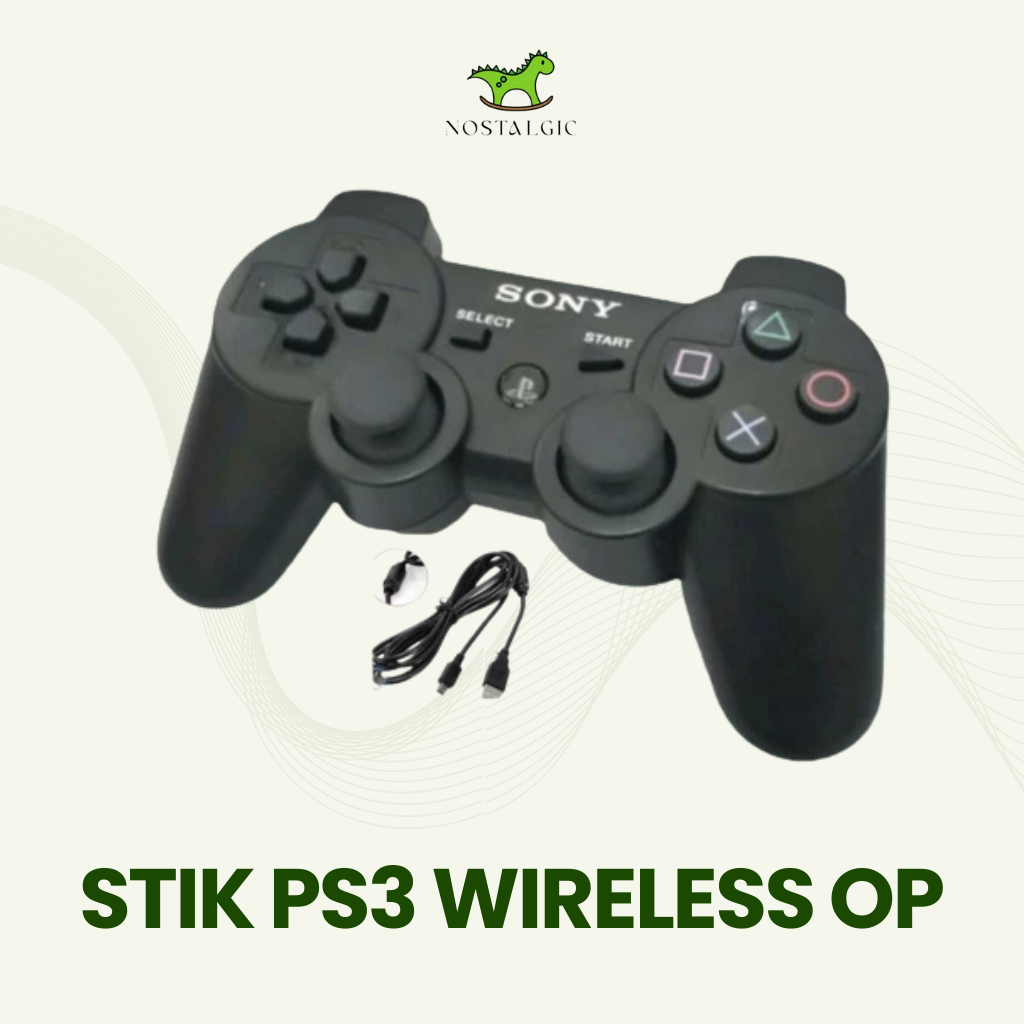 Stik Ps3 Wireless Op Ori Pabrik Hitam Stick Ps3 Hitam Stik Op Ps3 Stick Op Ps3 (2 MOTOR)
