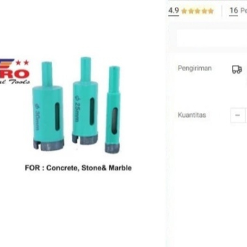 

Mata Bor Granit 50 mm WIPRO Diamond Core Drill 50mm Batu Marmer Beton