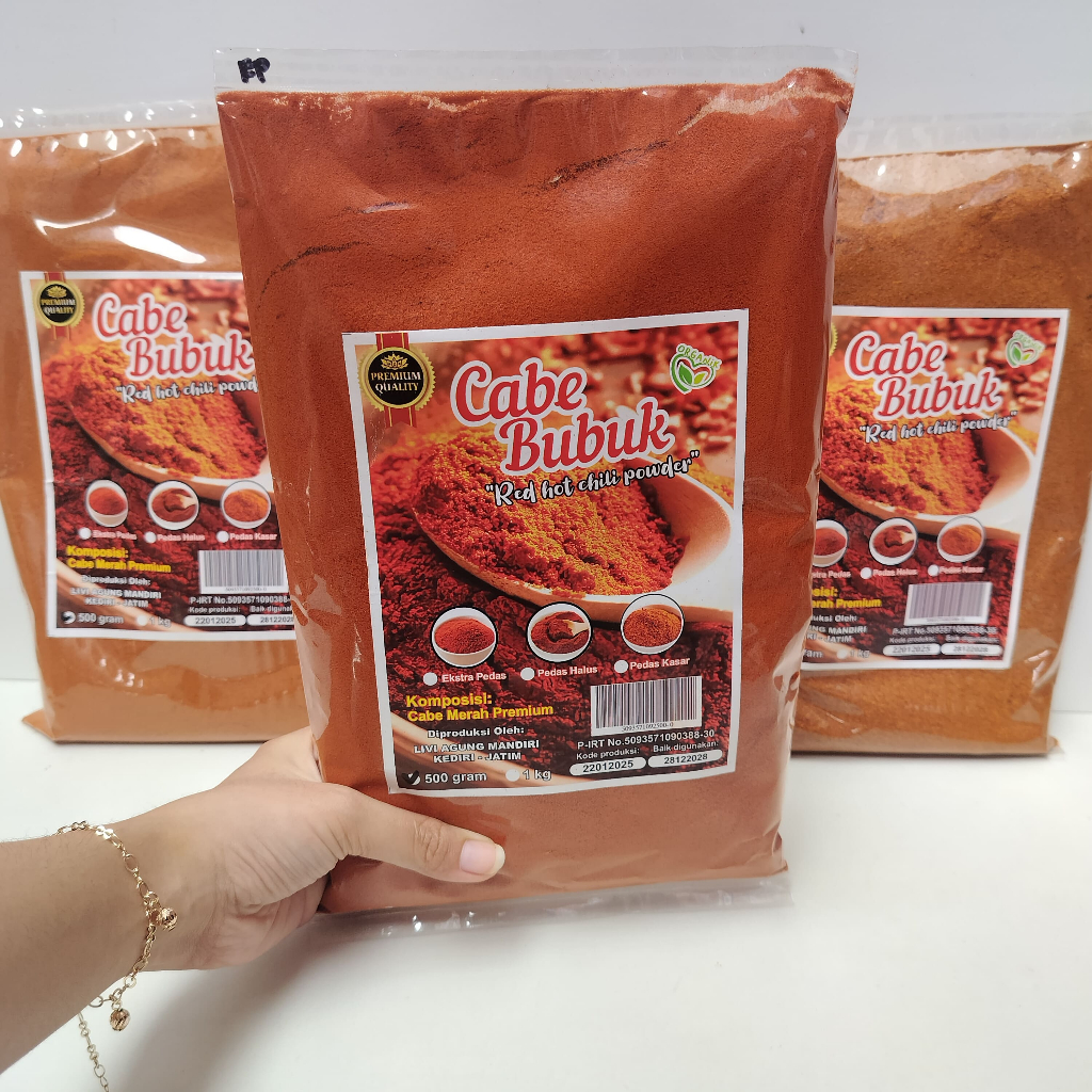 

RED HOT CHILI POWDER - CABE BUBUK 100% ASLI TANPA PENGAWET - 500 GRAM