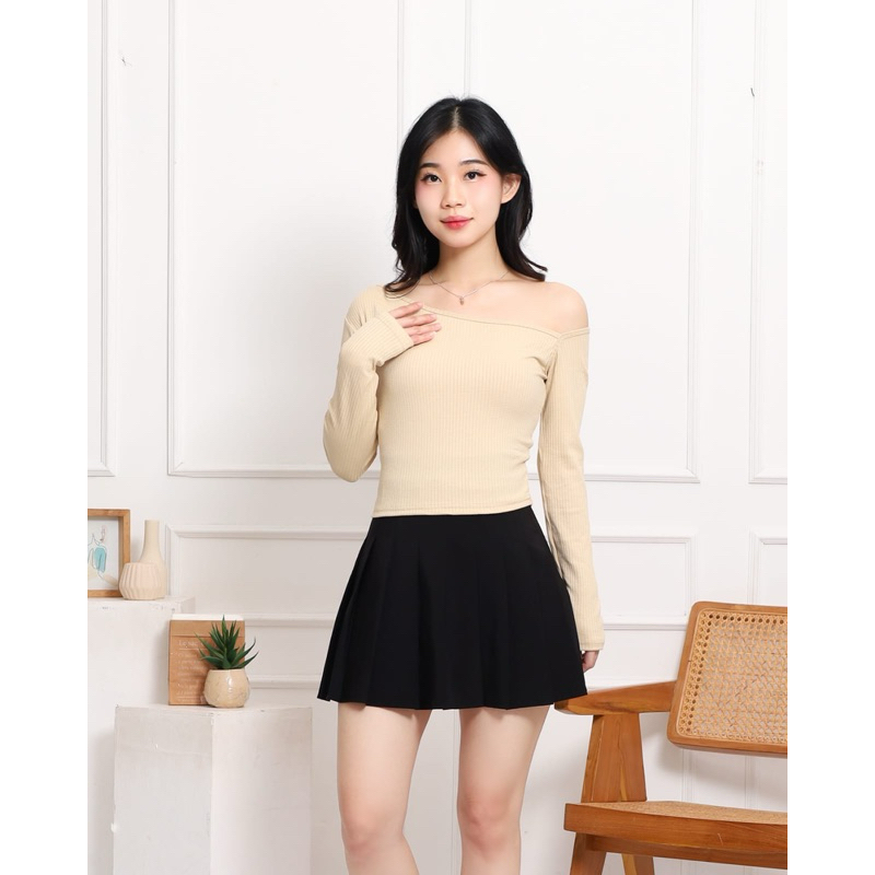 ZOE TOP | One Shoulder Top | Baju Wanita One Shoulder