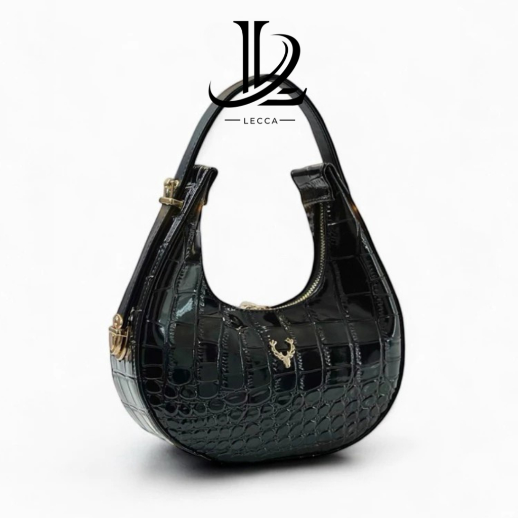 TAS SELEMPANG & BAHU WANITA FASHION MOONA CROCO GLOSSY