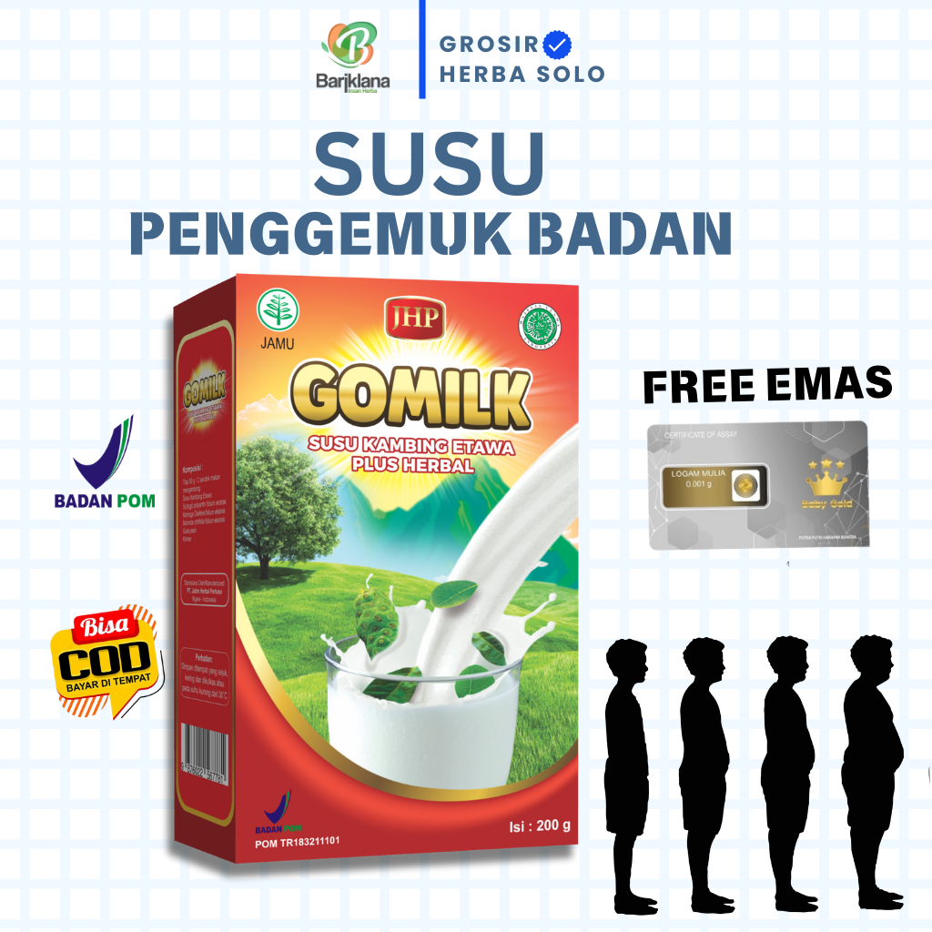 

[ BELI 1 GRATIS GELAS CANTIK ][BELI 2 GRATIS EMAS] GOMILK SUSU PENGGEMUK BADAN ALAMI PLUS HERBAL