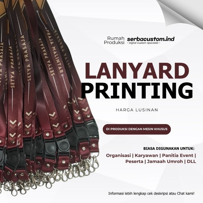 

LANYARD PRINTING CUSTOM LUSINAN TALI LANYARD