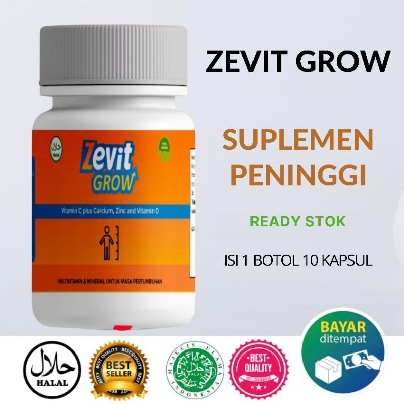 [TERMURAH] ZEVIT GROW SUPLEMEN PENINGGI BADANTINGGI BADAN / ORIGINAL BPOM