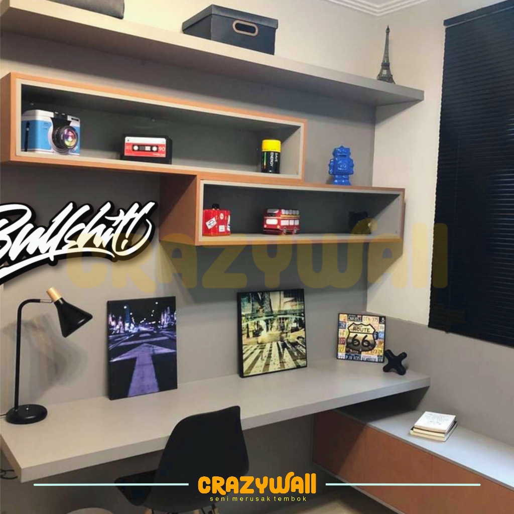 Hiasan dinding lettering “BULLSH*T“ wall decor aesthetic kamar cewek kamar cowok