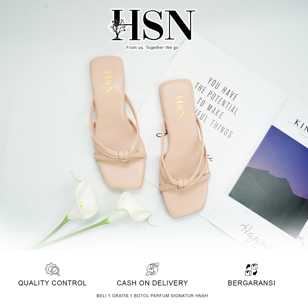 HSN Sandal FREYA Flat Wanita - Warna Salem | Beli 1 Gratis 1 Parfume