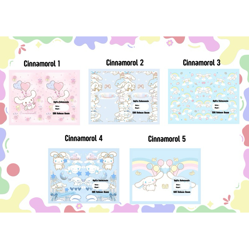 

Sampul Buku Custom Tema “Sanrio Cinnamorol”