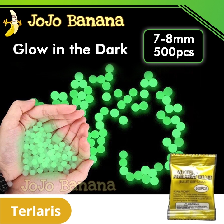 Glow in the Dark BB WGG Water gel blaster refill ISI 500 butir / Sachet 7-8MM Tracer Gel Ball Blaste