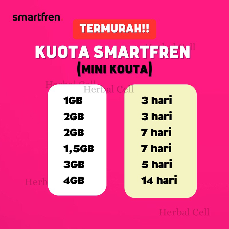 PAKET DATA SMARTFREN KUOTA MINI PALING MURAH