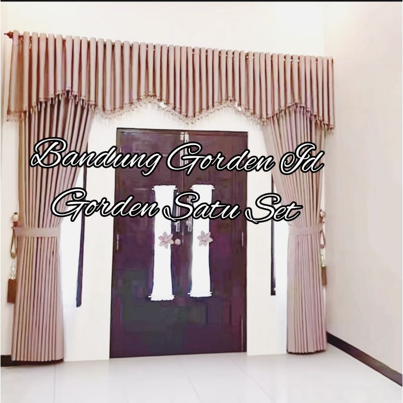 1 Set Gorden Jendela Pintu Utama Hordeng Blackout import lebar 3 meter Horden poni pisah