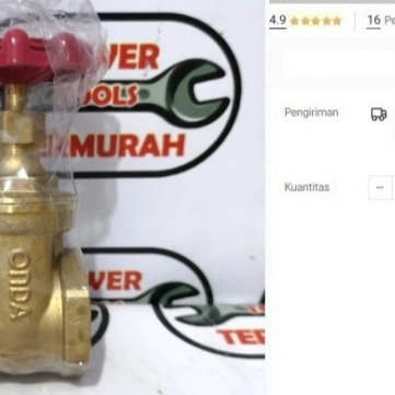 

Gate Valve ONDA 1 1/2" Kuningan Brass Stop Kran Ball Valve Putar 1.5