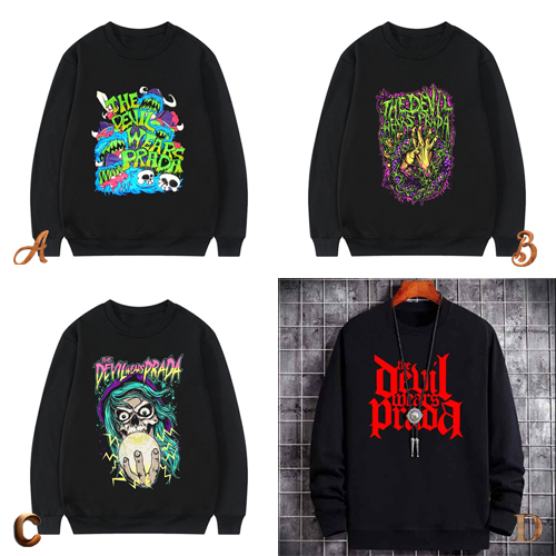 READY STOCK | LANGSUNG ORDER AJA | Sweater The Devil Wears Prada Band Crewneck Hitam Casual 100% Cot