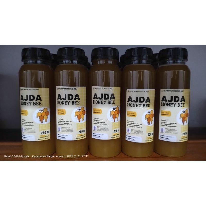

Madu Murni Nektar Asli Bunga Kaliandra Lebah Apis Cerana (AJDA HONEY BEE) 250 ml