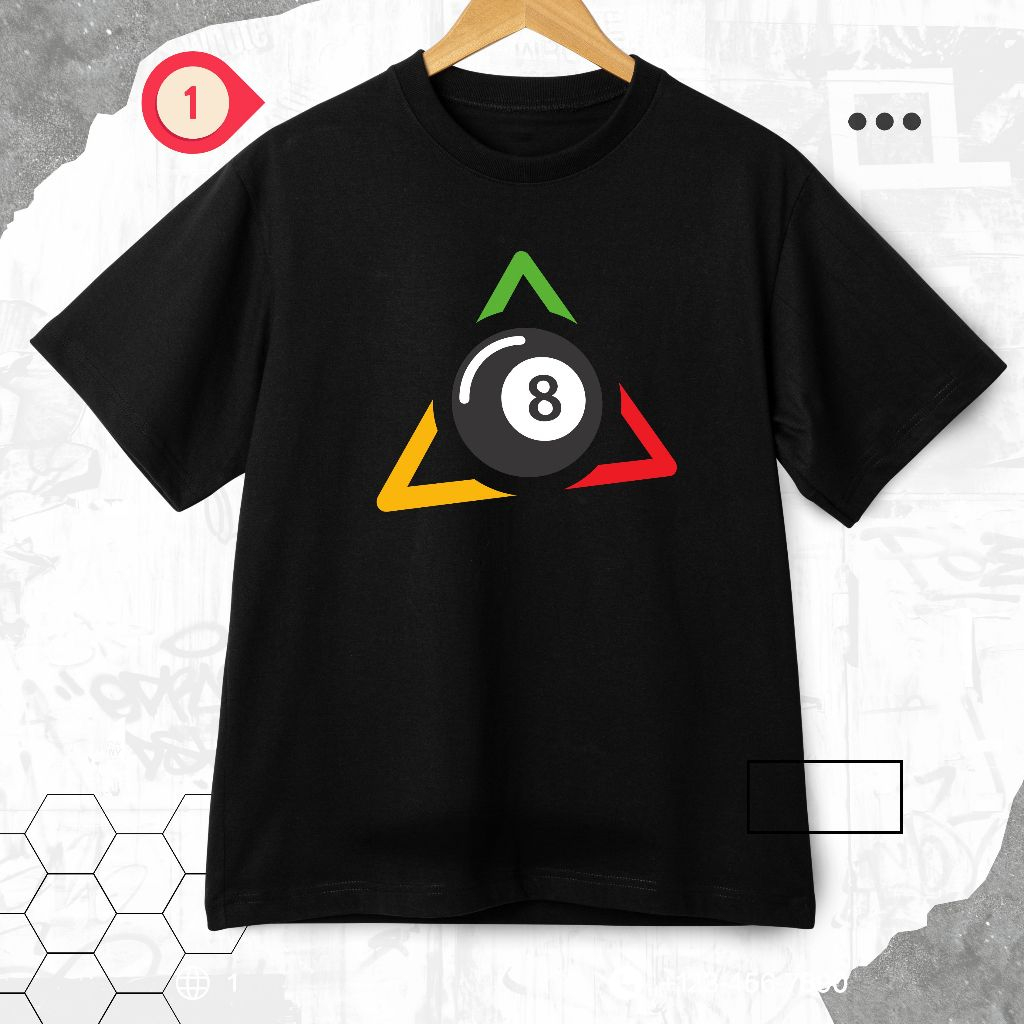 T-Shirt / Kaos spesial billiard 8Ballpoll game