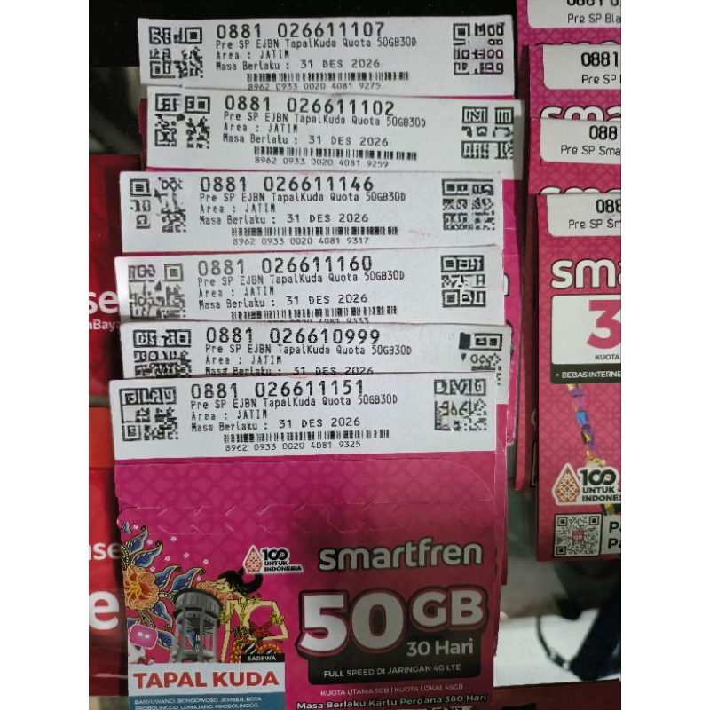 Kartu Perdana Smartfren Nomor Cantik + Paket 50gb TapalKuda