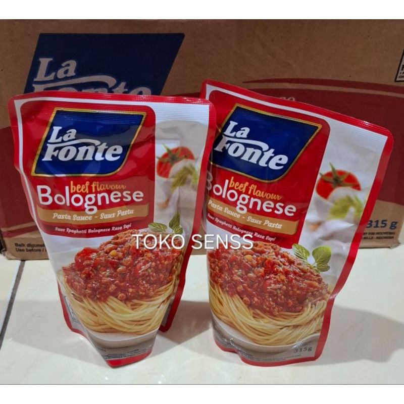 

LA FONTE BOLOGNESE BEEF FLAVOUR RASA SAPI // SAUS SPAGHETTI BOLOGNESE HARGA PER 1 PCS 315 GR