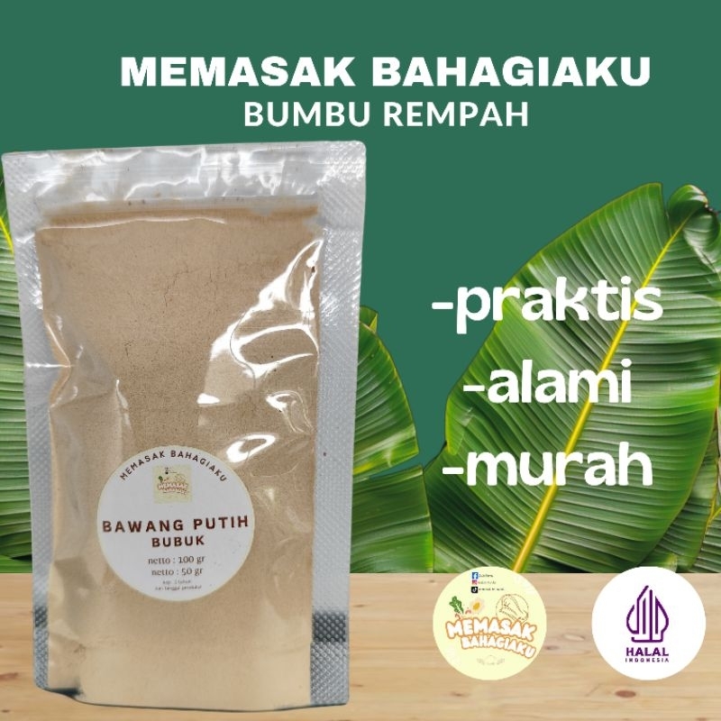 

bawang putih bubuk 50 gram 100 gram /garlic bawang putih bubuk murni tanpa campuran/bumbu dapur / bumbu rempah / rempah bubuk/ bumbu masak / bawang putih bubuk murni