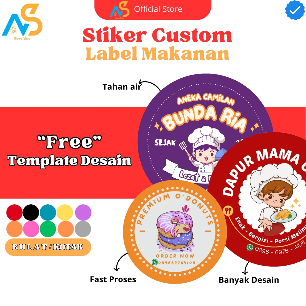

Stiker Label Makanan - Stiker Label Custom - Cetak Stiker Bulat Custom - Sticker Label Logo Makanan - Label Kemasan Murah - Label UMKM