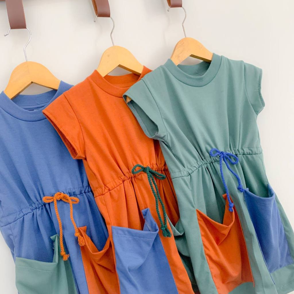 Tunik polos anak / Tunik polos kombinasi warna / Tunik anak simple / Tunik Lily