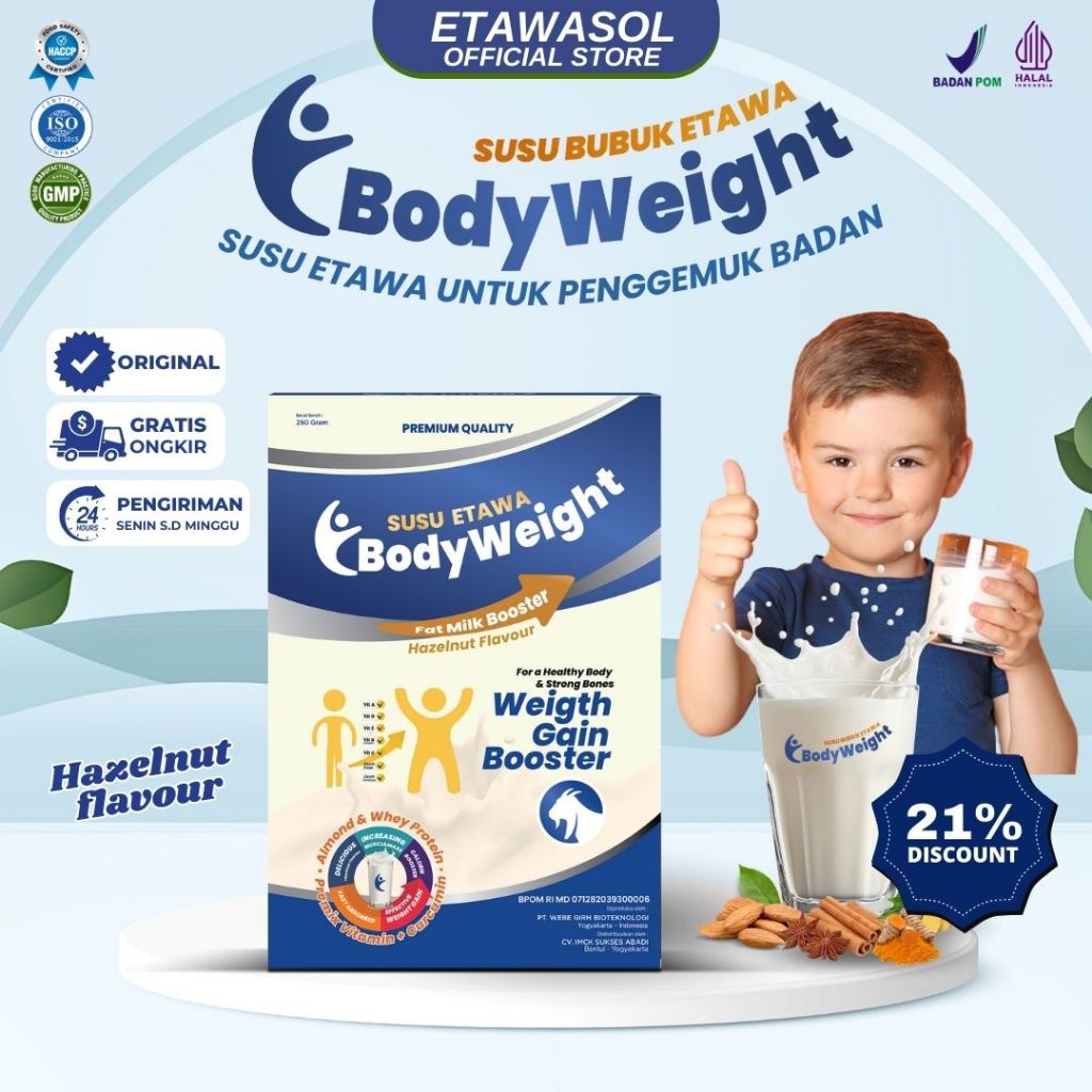 

Susu Kambing Etawa Penggemuk Badan Terbaik BODYWEIGHT Susu Etawa untuk Penambah Berat Badan dan Masa Otot Paket 1 Box