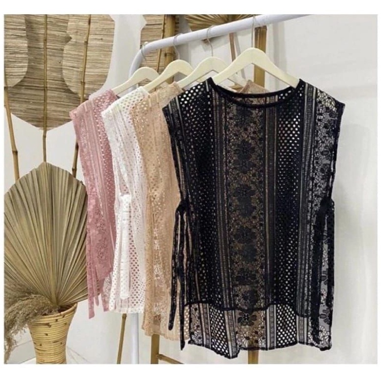 Tren Baru VEST BRUKAT TALI PREMIUM  VEST BRUKAT TALI  LACE ROMPI BRUKAT TALI  OUTER ROMPI