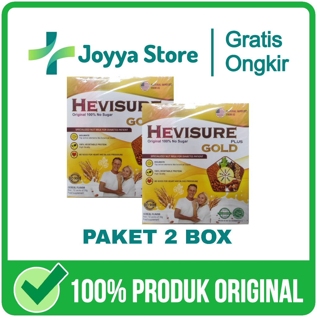 

2 Box Hevisure Gold Susu Diabetes Dan Kencing Manis Original Asli
