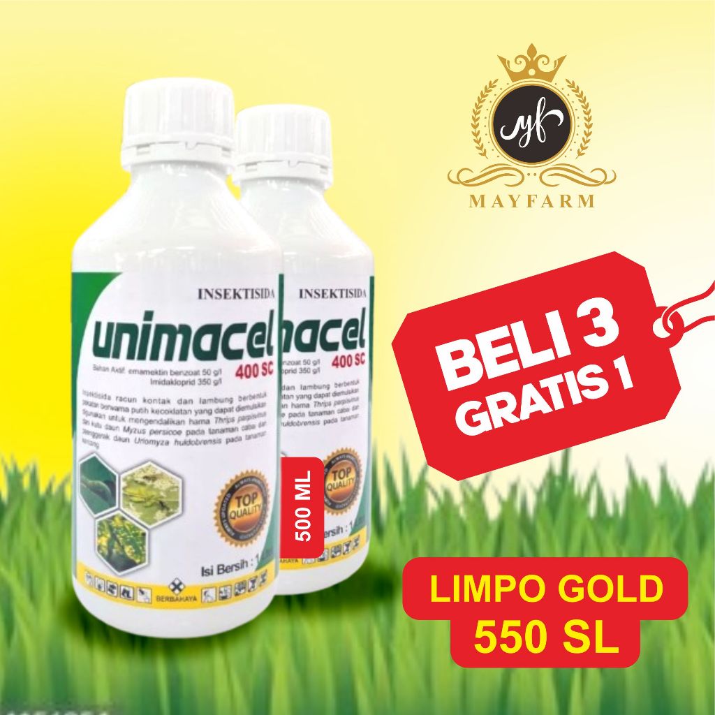 UNIMACEL 400 SC 500ml Kombinasi Emamectin Benzoat & Imidakloprid untuk Perlindungan Tanaman penyakit