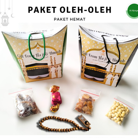 

Paket 50pcs Oleh Oleh Haji dan Umroh Lengkap Dus Jinjing
