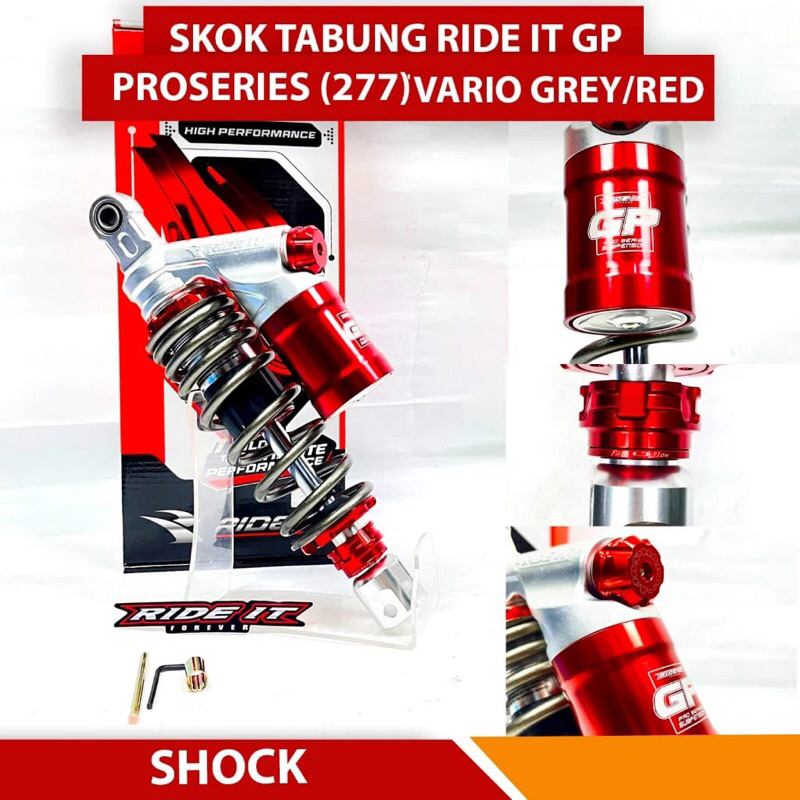 aj_motor87 // SHOCKBREAKER SHOCK TABUNG RIDE IT GP 277 VARIO DOUBLE KLIK FUNGSI UKURAN 330 33