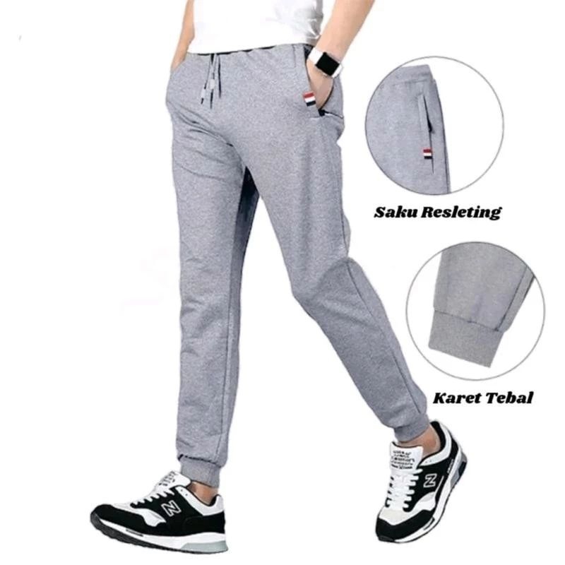 celana joger training korea pria wanita celana panjang training