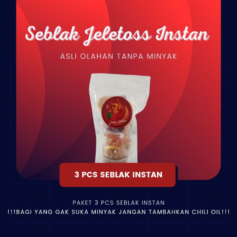 

[Paket 3pcs Seblak Jeletoss] Seblak Instan Mentahan Murah Bisa Dinikmati Bareng Keluarga