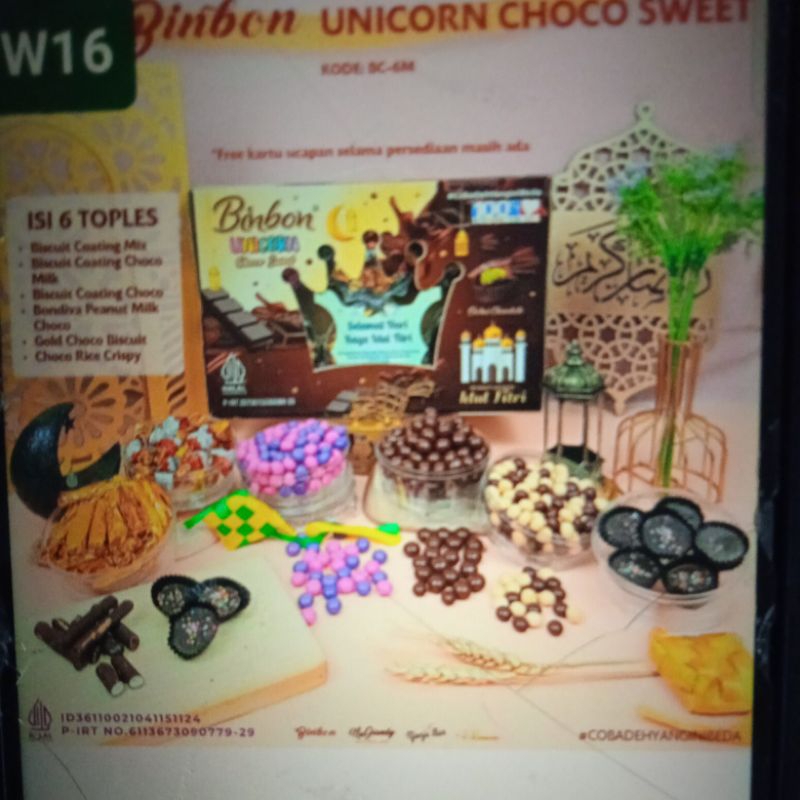 

PROMO paket kue lebaran bingkisan binbon unicorn choco sweet w16
