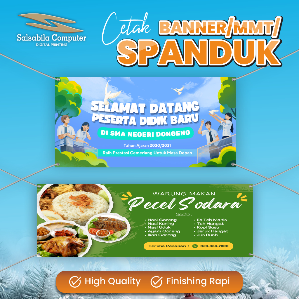CETAK BANNER / MMT / SPANDUK, COCOK BUAT SPANDUK WISUDA, JUALAN, UCAPAN, DLL.