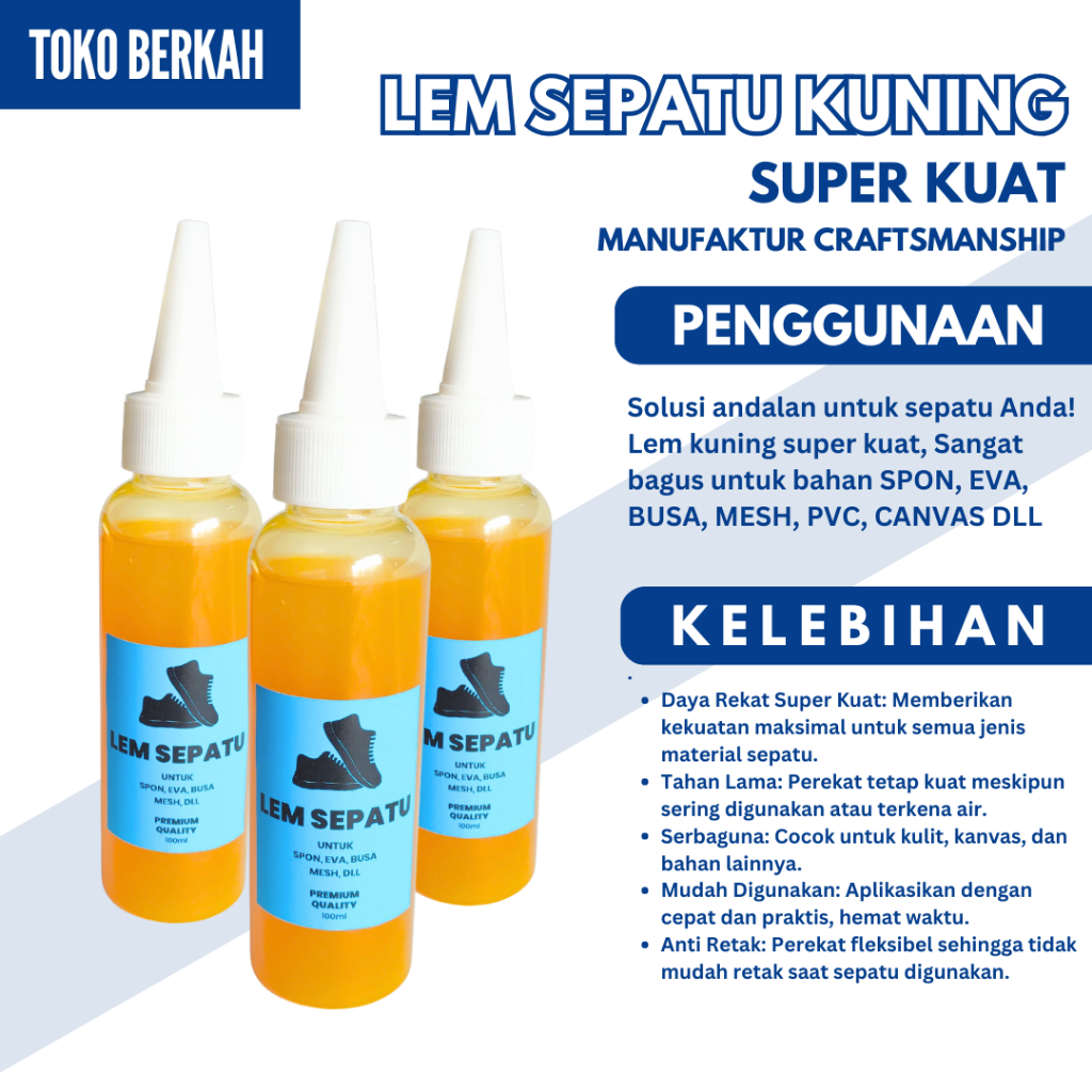 Lem Sepatu Kuning Super Kuat - Perekat, Tahan Lama, Dan Mudah Pakai