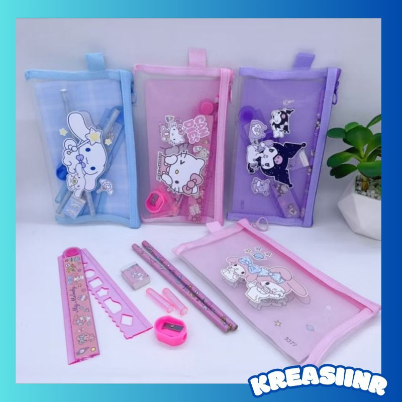 

Alat Tulis Paket 5 in 1 / Tempat Pensil / Pensil / Karakter Sanrio