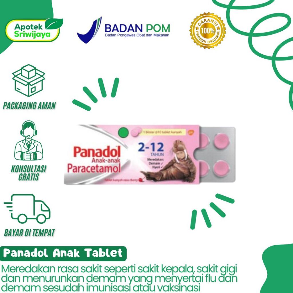 Panadol Anak Tablet Paracetamol 2-12 Tahun