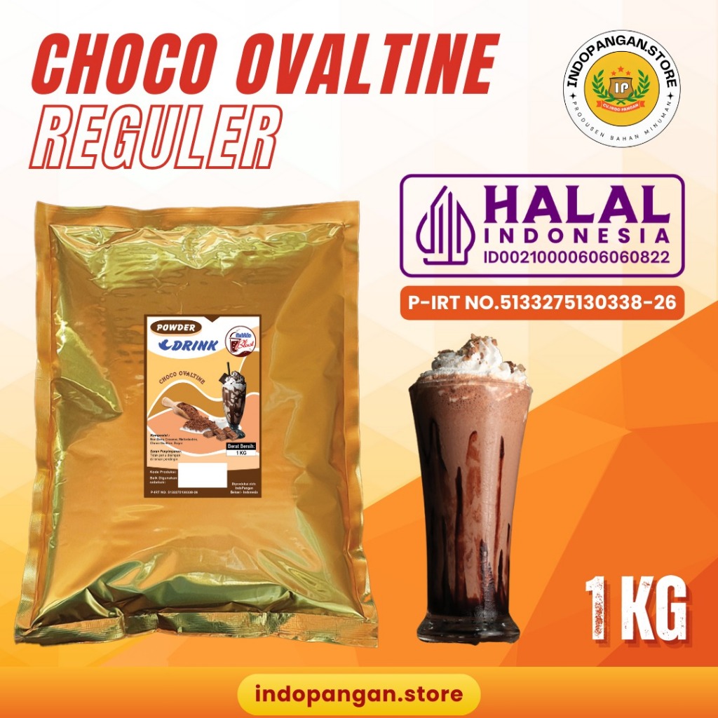 

Powder Rasa Cokelat Ovaltine 1 Kg (Mix Gula) Kemasan Foil / Bubuk Minuman Rasa Coklat Ovaltine 1 Kg