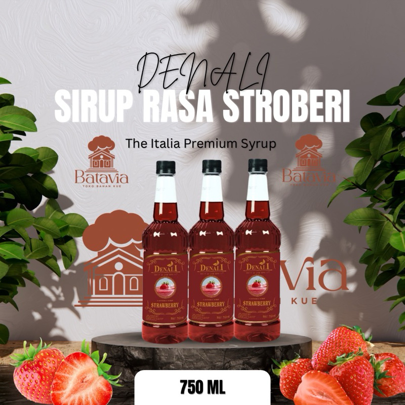 

Denali Sirup Rasa Stroberi Premium Syrup 750 ML | Sirup stroberi