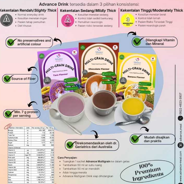 

Advance Multigrain Drink - Nutrisi Optimal untuk Pemulihan dan Kesehatan Harian