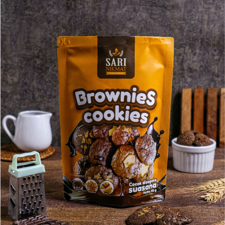 

Sari Nikmat Brownies Cookies Choco Crispy 90 Gram snack kue kering renyah