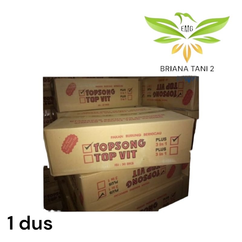 Pakan Burung Topsong Kuning (coklat)/Topsong Rumput Laut 1 dus Isi 30 pcs