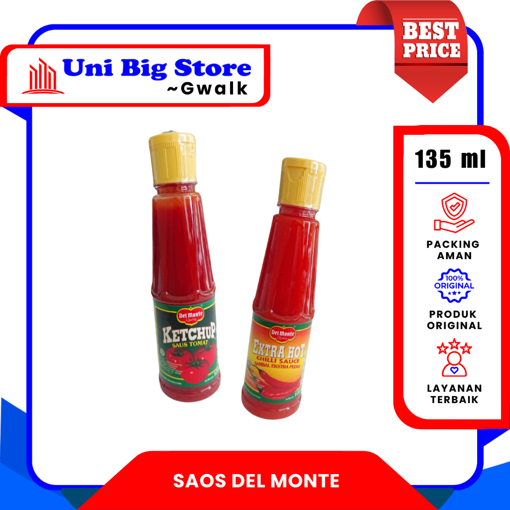 

SAOS DEL MONTE DELMONTE KETCHUP SAUS TOMAT - EXTRA HOT CHILI SAUCE - 135 ml