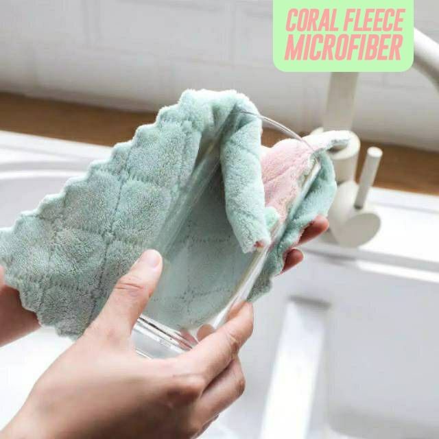 KAIN LAP CORAL FLEECE ANTI MINYAK TEBAL MICROFIBER PREMIUM