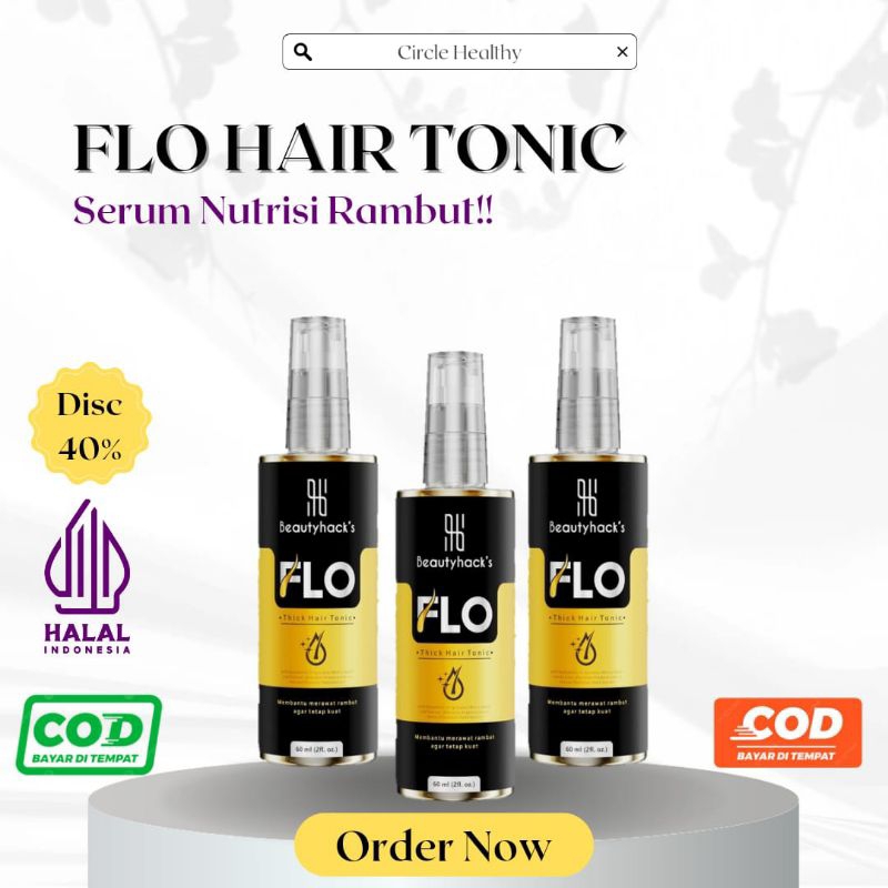 Flo Hair Tonic - Penumbuh Rambut Kebotakan || Serum Nutrisi Rambut Alami BPOM