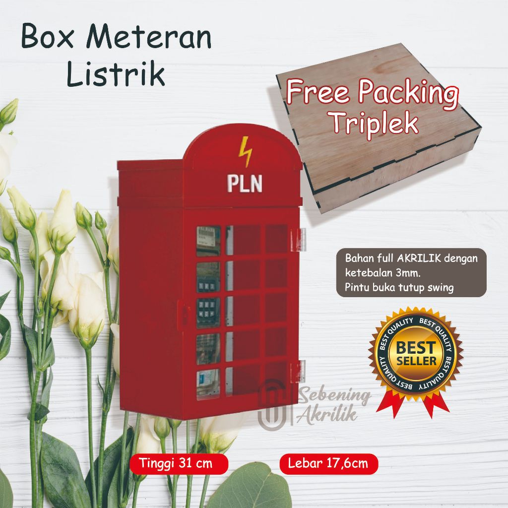 Box Meteran Listrik  PLN Token Prabayar  kecil Bahan Akrilik | Box meteran Akrilik