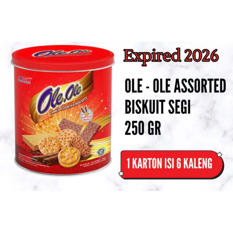 

Ole-Ole Biskuit Kaleng Bulat 250g / Persegi 600g