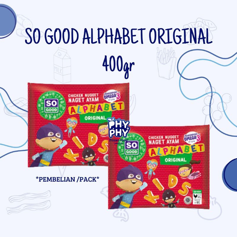 

So Good Nugget Alphabet 400gr | Nugget Ayam | Naget Ayam