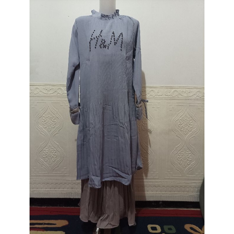 set rok  tunik plisket